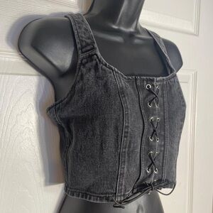 Wild Fable Gray Button-Up Top